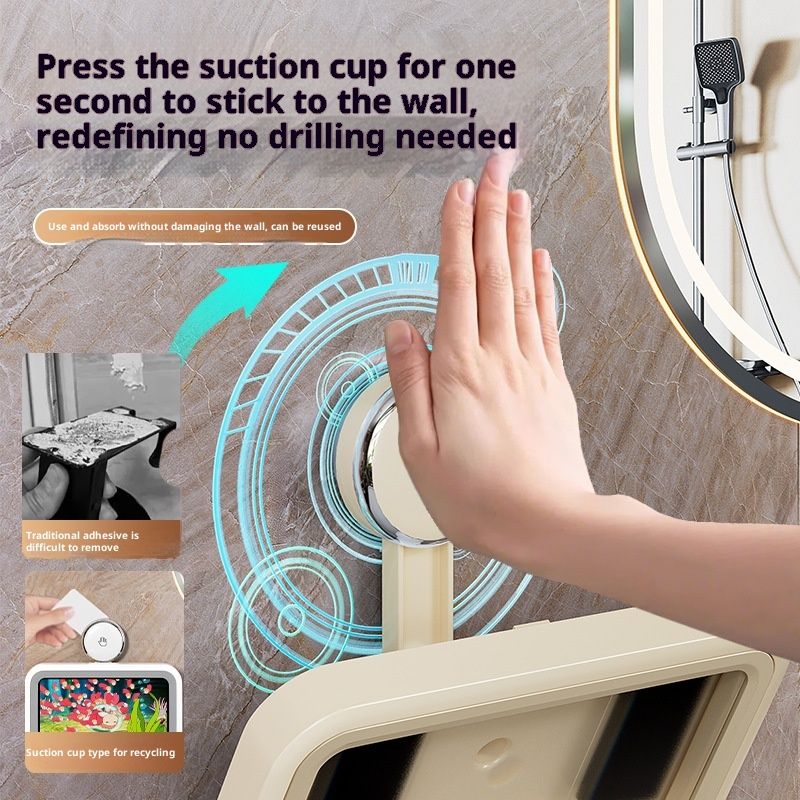 Suction Cup Bathroom Mobile Phone Stand Waterproof Mobile Phone Box