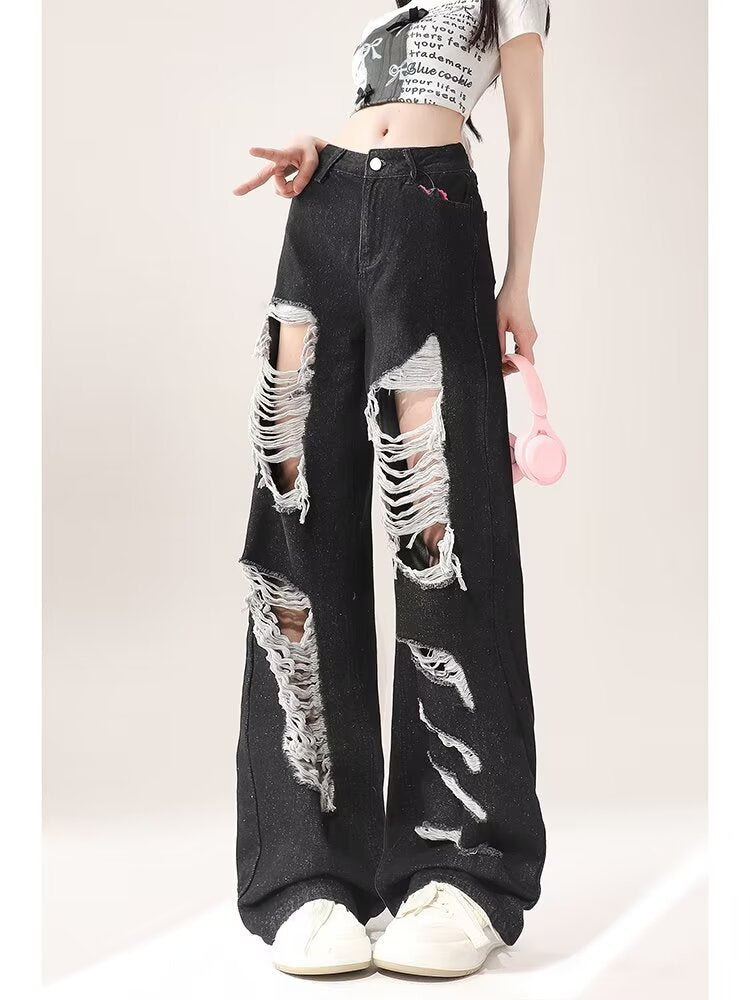 Womens Summer New Arrival Stylish Ripped Denim Jeans