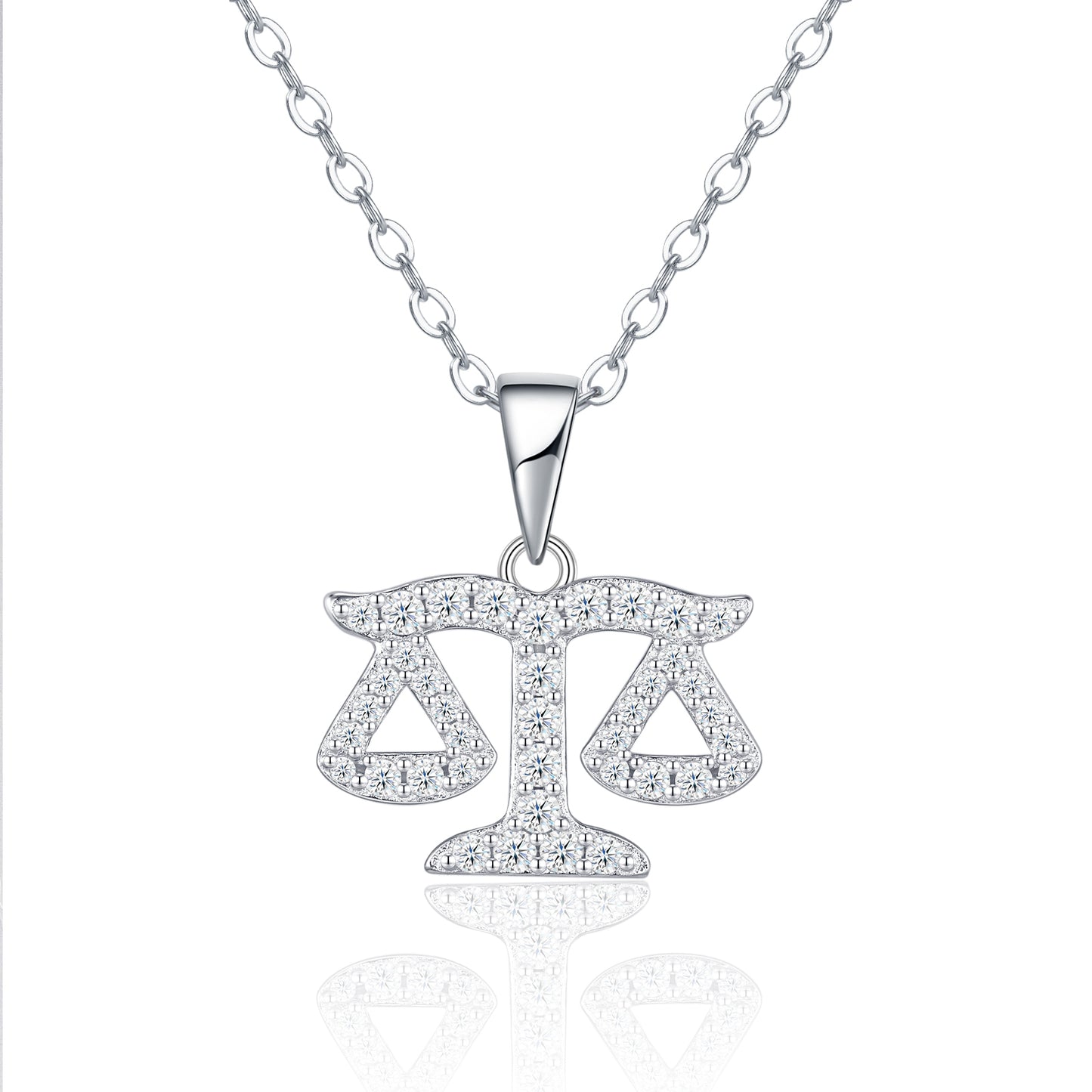 S925 Sterling Silver Zodiac Necklace For Women  D Color VVS1 Moissanite Libra Pendant, 3.8g Platinum Plated Astrology Jewelry With GRA Certificate, Perfect Birthday & Anniversary Gift Box Set For Her