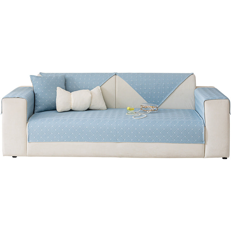 Cream-colored Viscose Sofa Mat Cooling Summer Sofa Cover