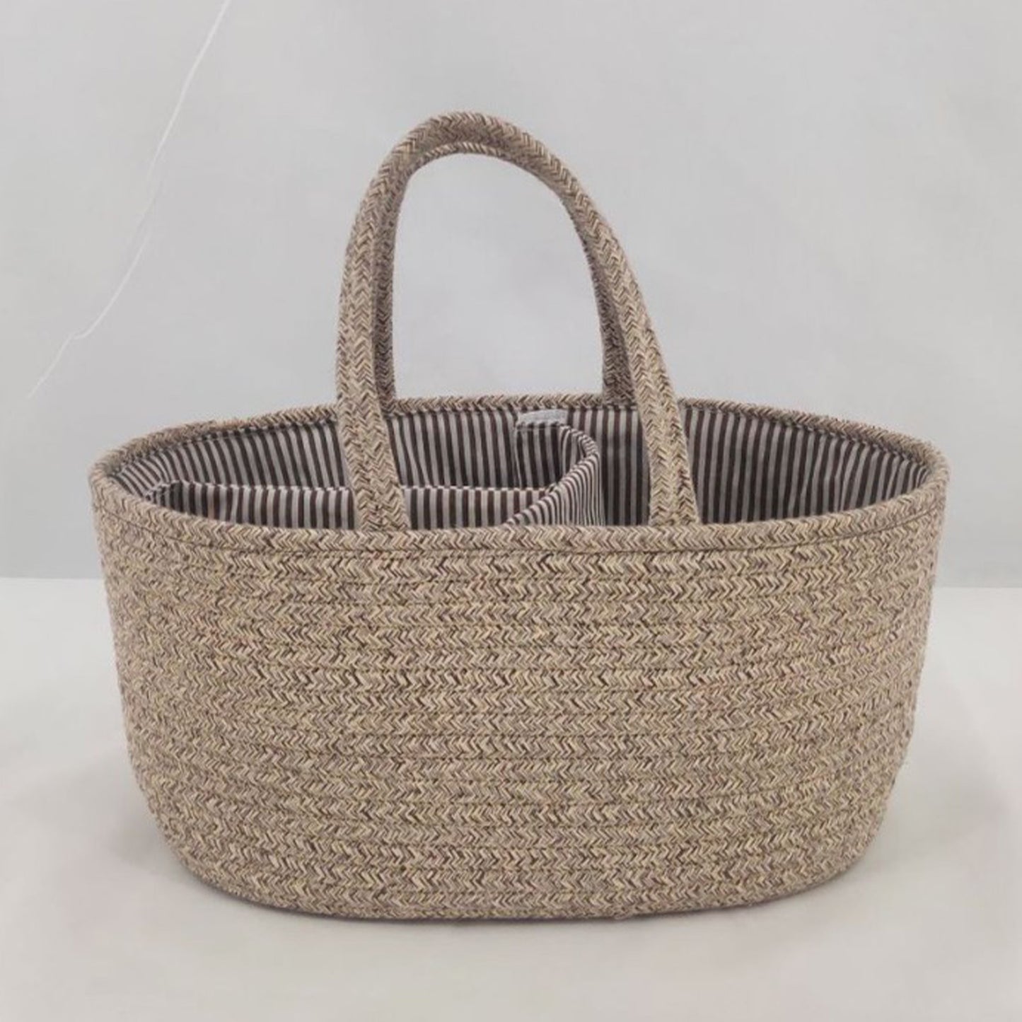 Diaper Caddy Organizer, Large Cotton Rope Nursery Baby Basket, Changing Table Organizer For Baby Diaper Storage, Portable Car Organizer With Removable Divider, Baby Shower Gifts
