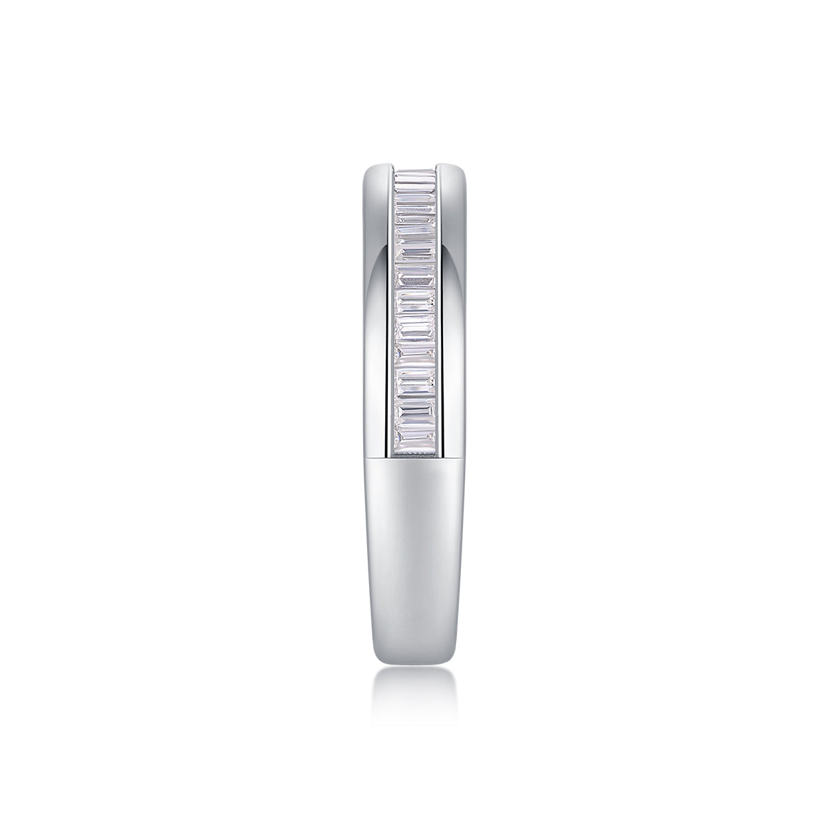 The Beauty Of Overlap - A Wedding Ring Set With Top-quality Square Moissanite S925 Silver And Platinum-plated Diamond Can Be Inspected With A Diamond Pen