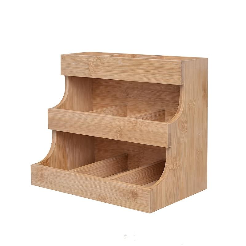 Small Wooden Tea Bag Organizer Holds 180 Tea Bags Suitable For Home Kitchens And Offices Also Fits Sugar Packets, Sweeteners, And Creamers.