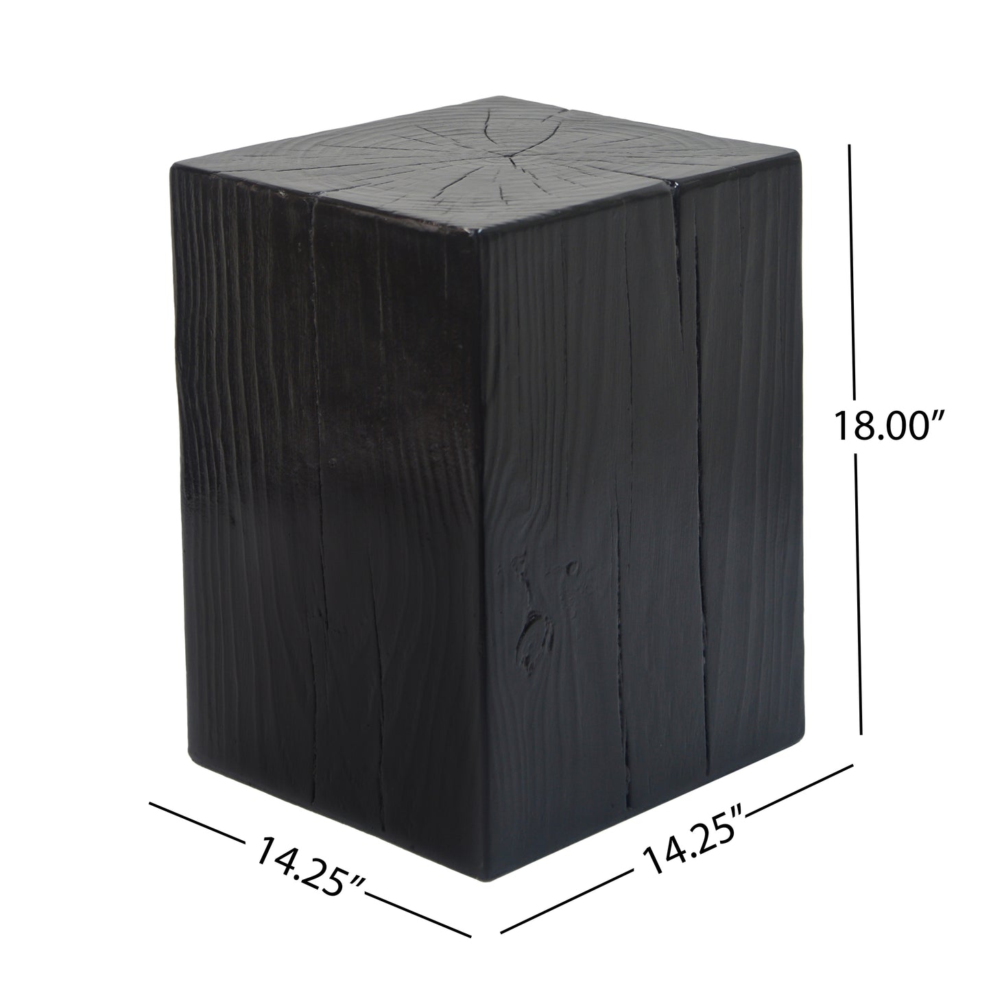 Retro Natural Style Side Table Set ,Stackable End Tables,Square-Column MGO Side Table For For Living Room, Bedroom, Office, Black Color
