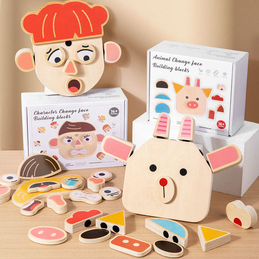 Face-changing Cube Building Blocks Puzzle Children's Thinking Puzzle Training Toys