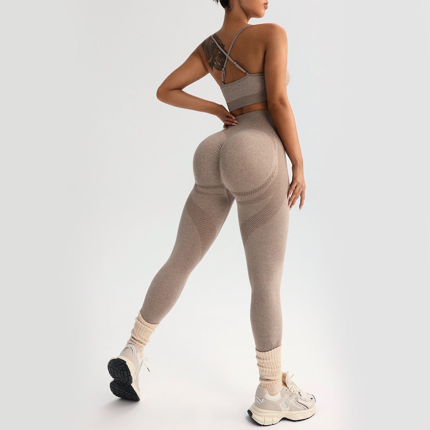 Women's Sling Fitness Sports Bra Yoga Pants Seamless Suit