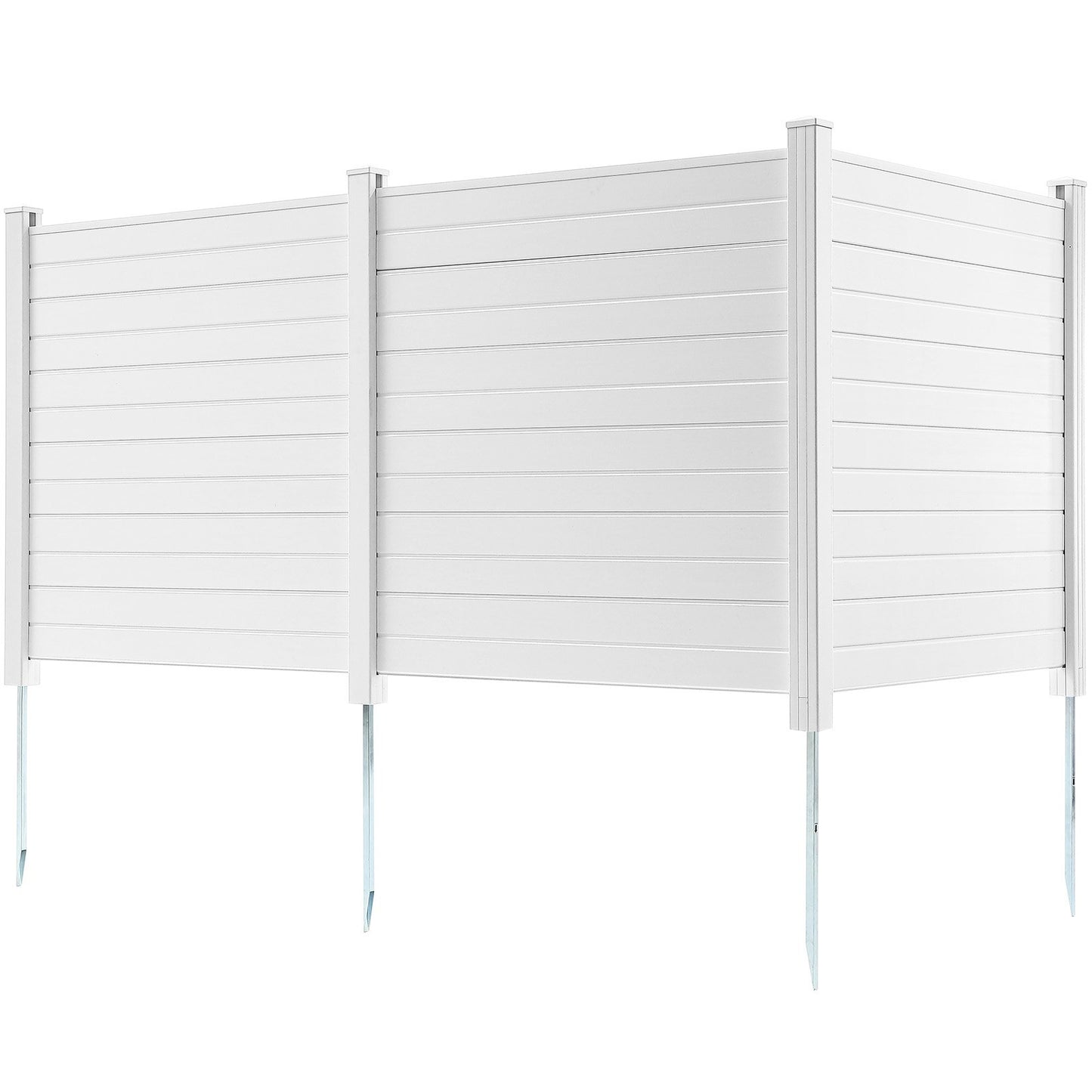 Outdoor Privacy Screens, 50" W X 50" H Air Conditioner Fence, Pool Equipment Enclosure, Horizontal Vinyl Privacy Fence, Perfect To Enclose Trash Can And A/C Units (3-Panel)
