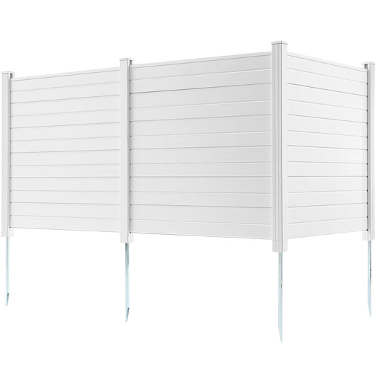 Outdoor Privacy Screens, 50" W X 50" H Air Conditioner Fence, Pool Equipment Enclosure, Horizontal Vinyl Privacy Fence, Perfect To Enclose Trash Can And A/C Units (3-Panel)