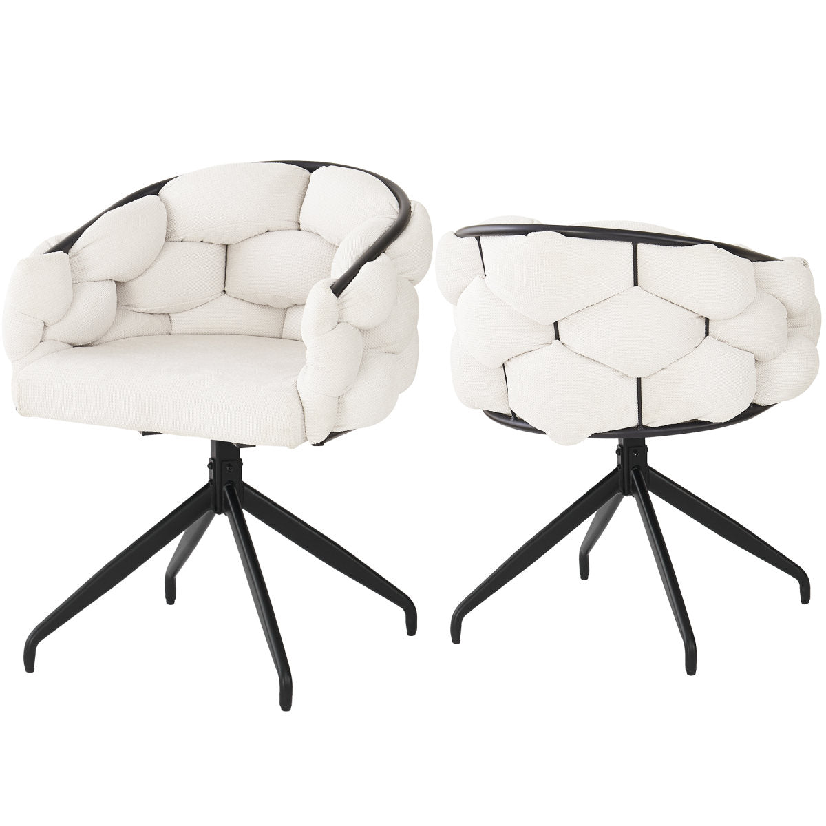 Luxury Chair 2 Pcs , Swivel Chair, 360 Swivel, Living Room Chairs, Dining Chairs, Makeup Chairs, Modern Fashion Style Chairs,Dining Chairs With Backrest,Ergonomic Chair, Bubble Chairs,Beige