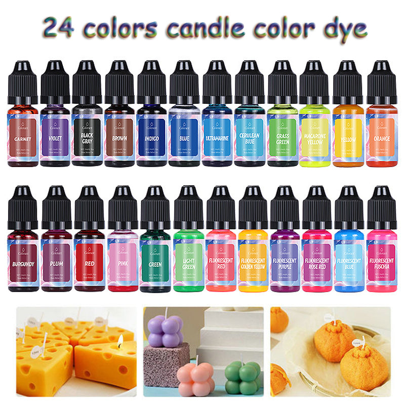 24Colors Candle Pigment Colorant Coloring Agent For DIY Candle Soap Bath Bomb-Candle-Dye-24Pcs-300603