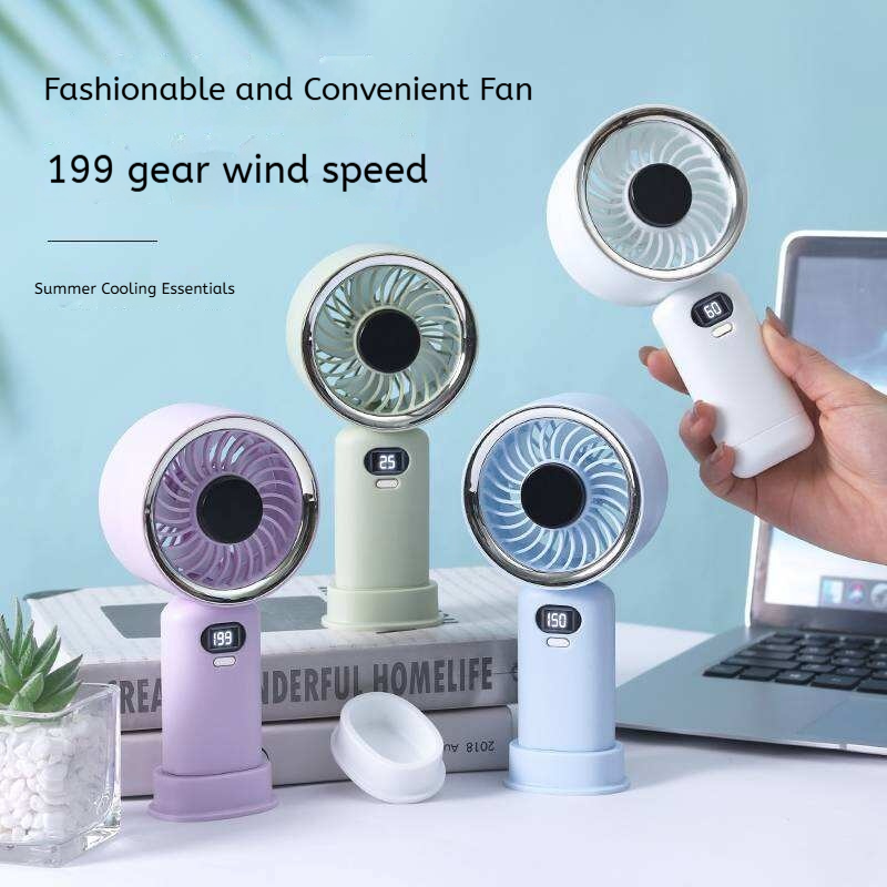 KP-F30 New Model Handheld Fan Factory High Speed Digital Display Includes Base Hot Selling Item Long Battery Life