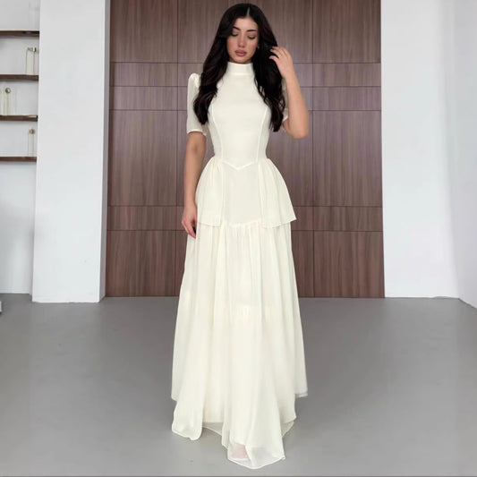 Womens Elegant Ruffled Fashion Casual Dress