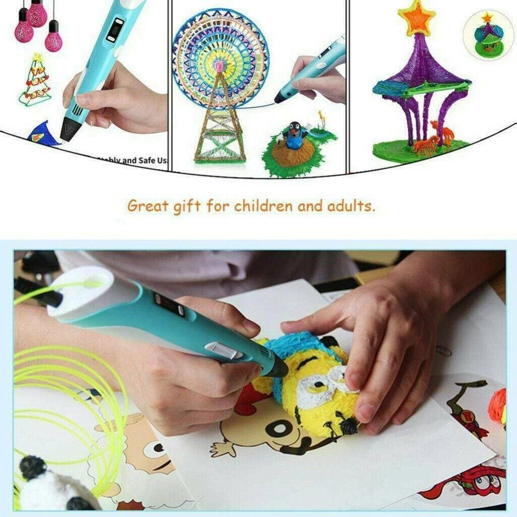 12 Colours PLA 3D Printing Pen Set Doodle Printer Drawing Filament Gift For Kids