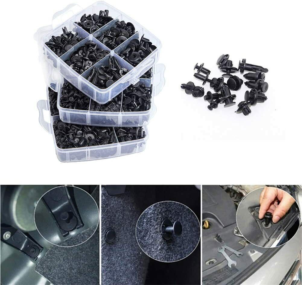 731pcs Car Trim Body Clips Kit Rivet Retainer Auto Panel Bumper Plastic Fastener