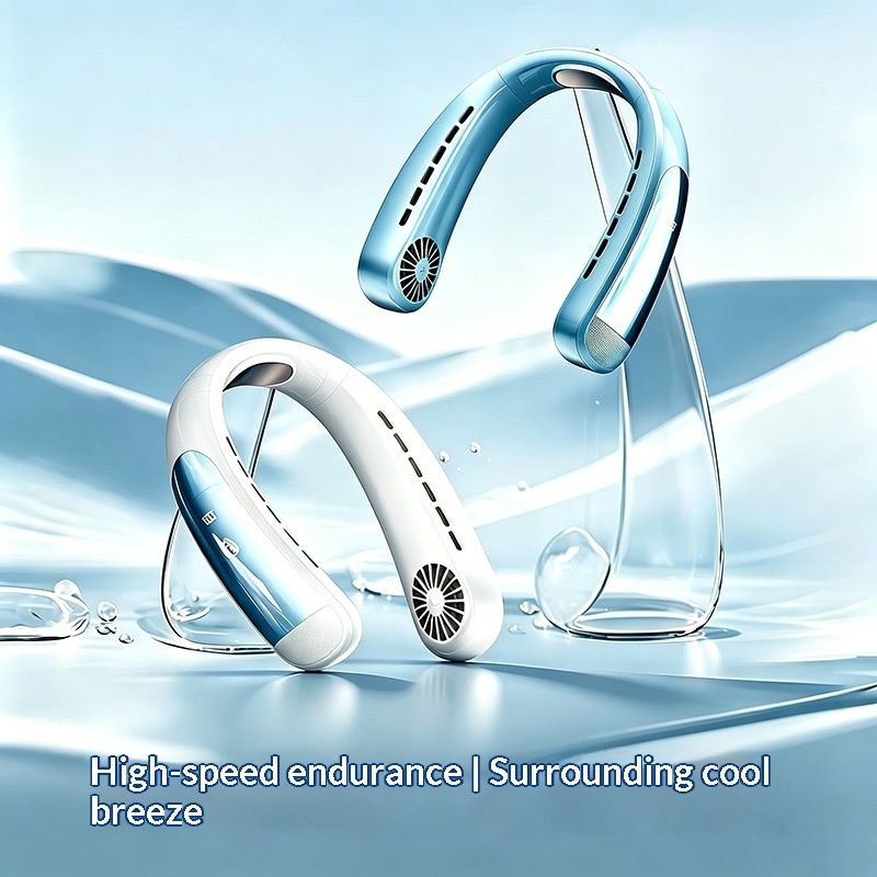 Large-Capacity Outdoor Neck-Hanging Digital Display Fan