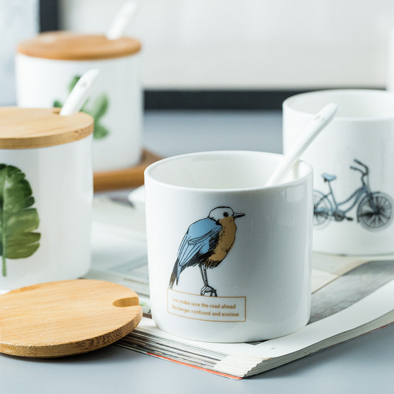 Household Kitchen Ceramic Condiment Jar Set