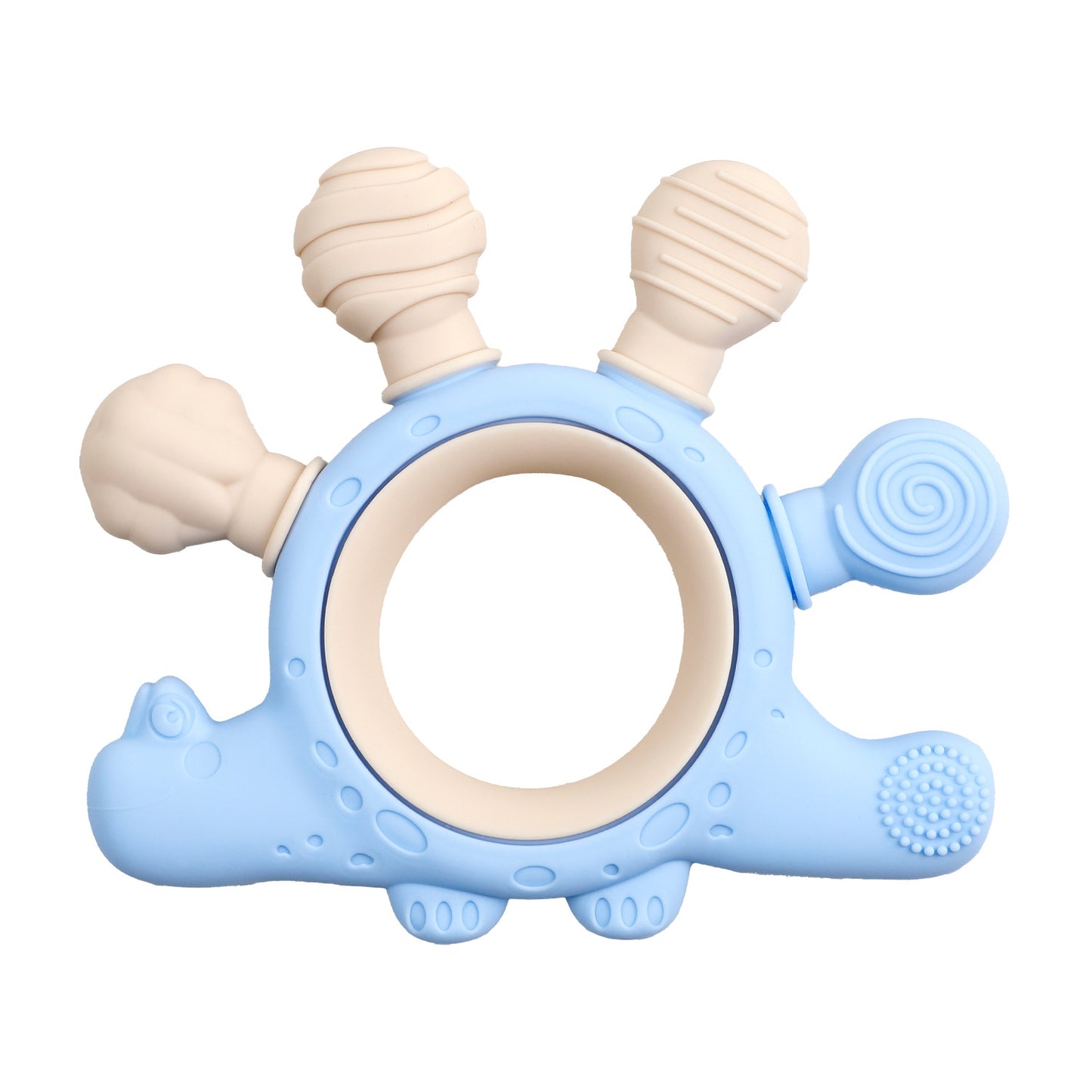 Food-grade Silicone Two-tone Dinosaur Animal Teether