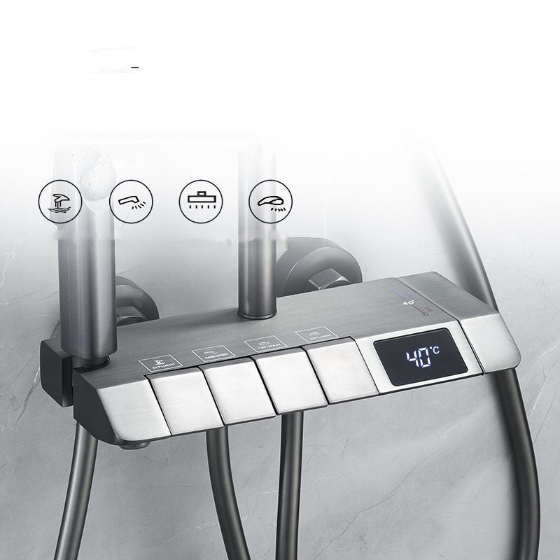 Modern All-copper Digital Display Thermostatic Cooling And Heating Booster Sprinkler Set