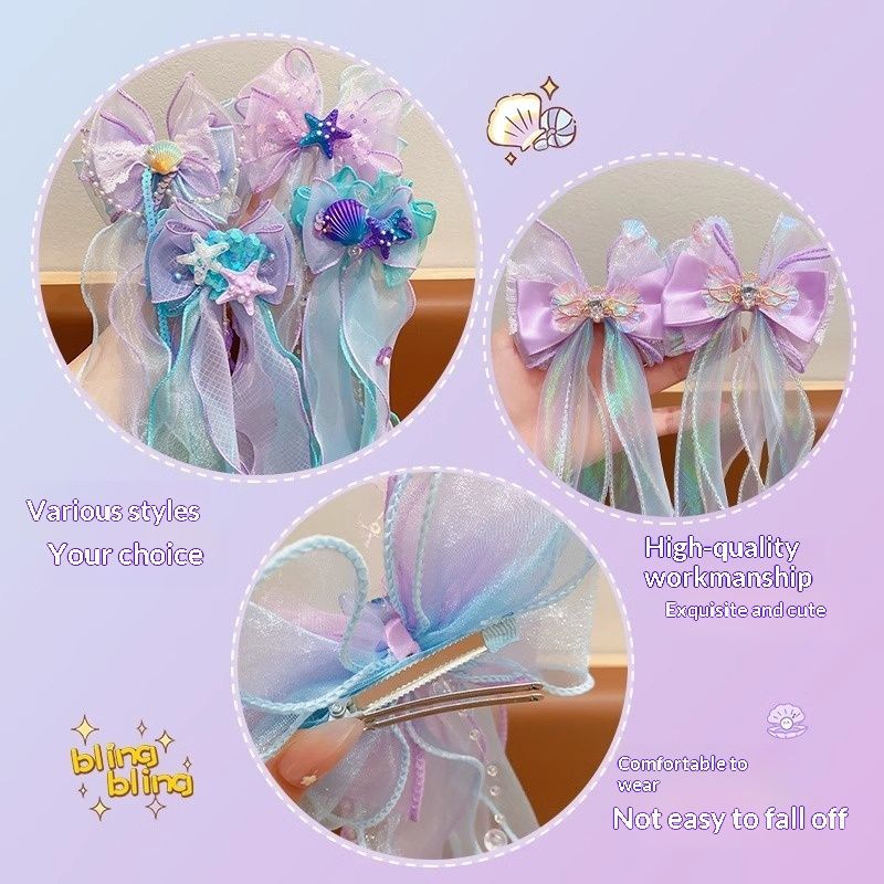 Little Mermaid Childrens Bow Hair Clip