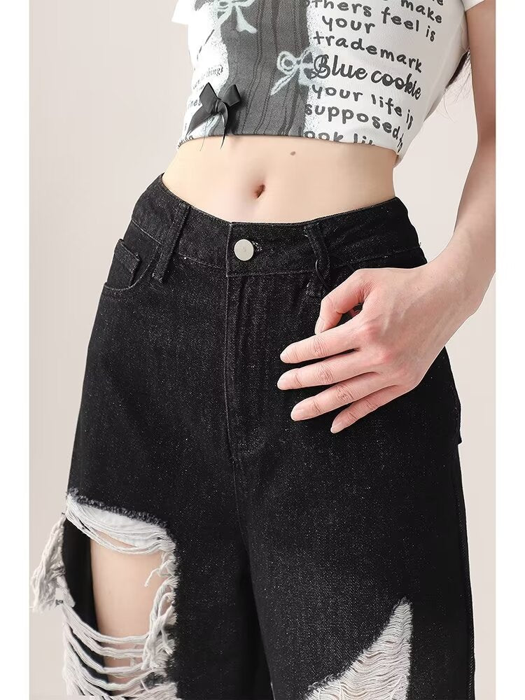 Womens Summer New Arrival Stylish Ripped Denim Jeans