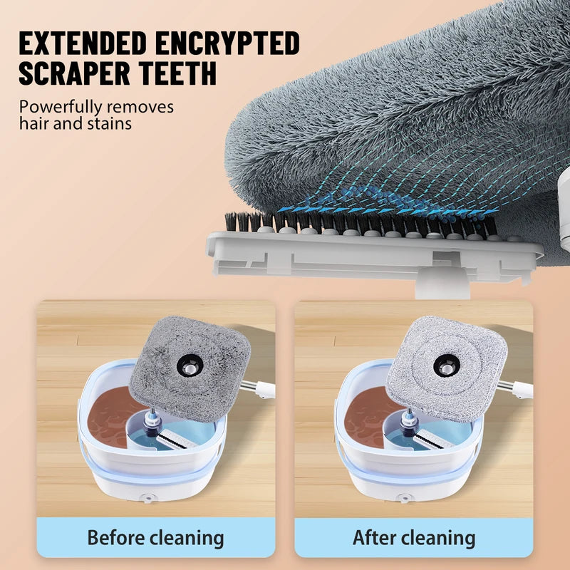 Centrifugal Spin Mop & Bucket Set, Self-Cleaning Dry and Wet Separation, Adjustable Handle for Hardwood Floor, Tile, Home Office Cleaning