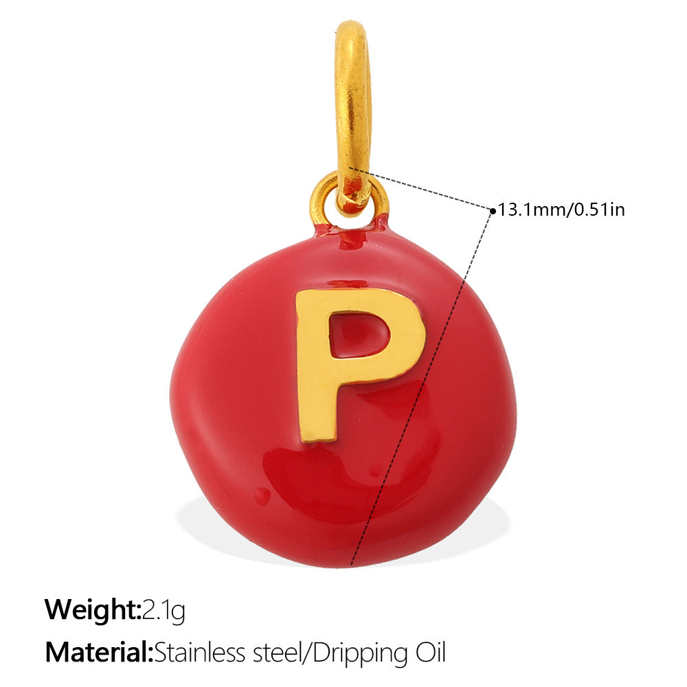 Dopamine Color Blending 26 Letter Bead Bead Pendant - Stainless Steel - Suitable For DIY Hand Chains And Necklaces Accessories