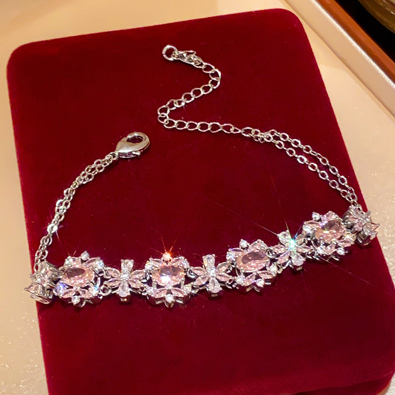 Parisian Style Oval Zirconia Bangle Gift Box Included Elegant Bracelet Perfect Present