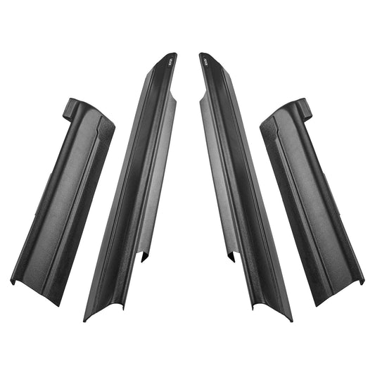 Rocker Panel Guard, 4-Piece Set, Compatible With 1999-2006 Chevrolet Silverado Extended Cab, Replacement For 14089 Trail Armor Side Skirts Extension Body Kit, Driver Side, 3M Adhesive, Black