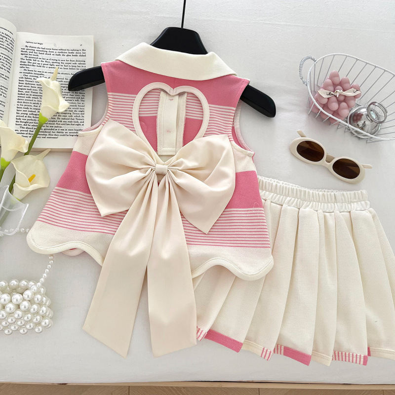 Korean-style Top And Skirt Set For Girls