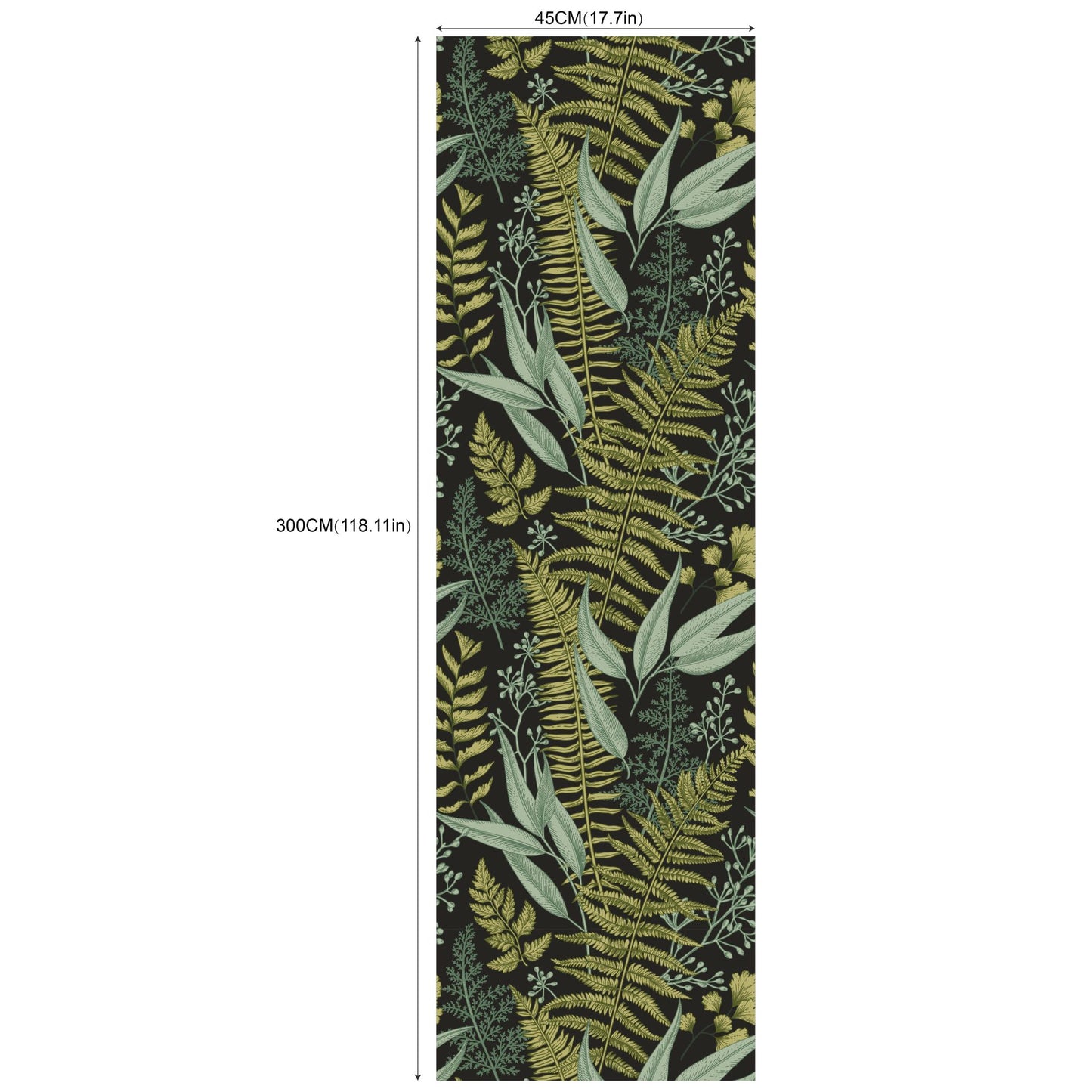 Removable Green Plants And Flowers Seamless Self-adhesive Wall Decor