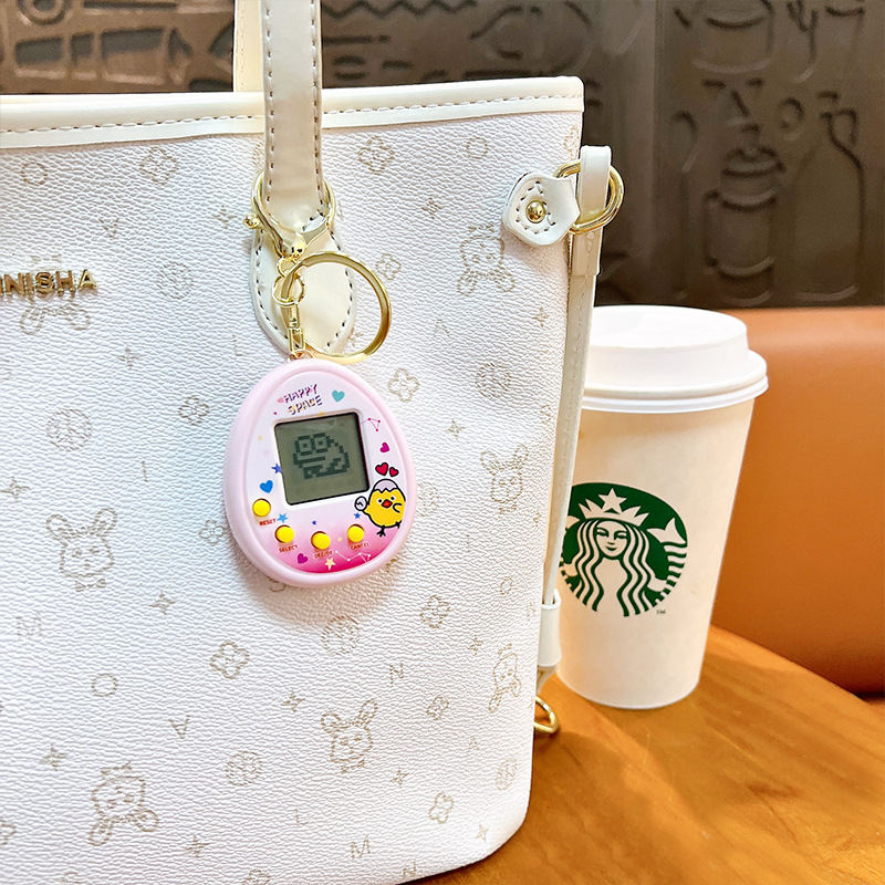 Electronic Pet Machine Mini Handheld Video Game Console Keychain Ornaments