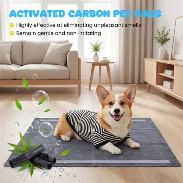 150 Pack Activated Carbon Dog Pee Pads 35.5"x24", Extra Large 6-Layer Odor Control Pet Training Pads