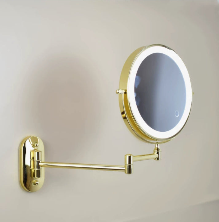 8-inch Folding LED Makeup Mirror, Wall-mounted Dressing Mirror