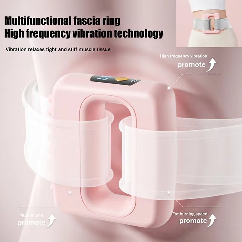 Electric Fascia Ring Massager Full Body Slimming Deep Tissue Vibration Massage With Belt Adjustable For Fat Burning&Shaping