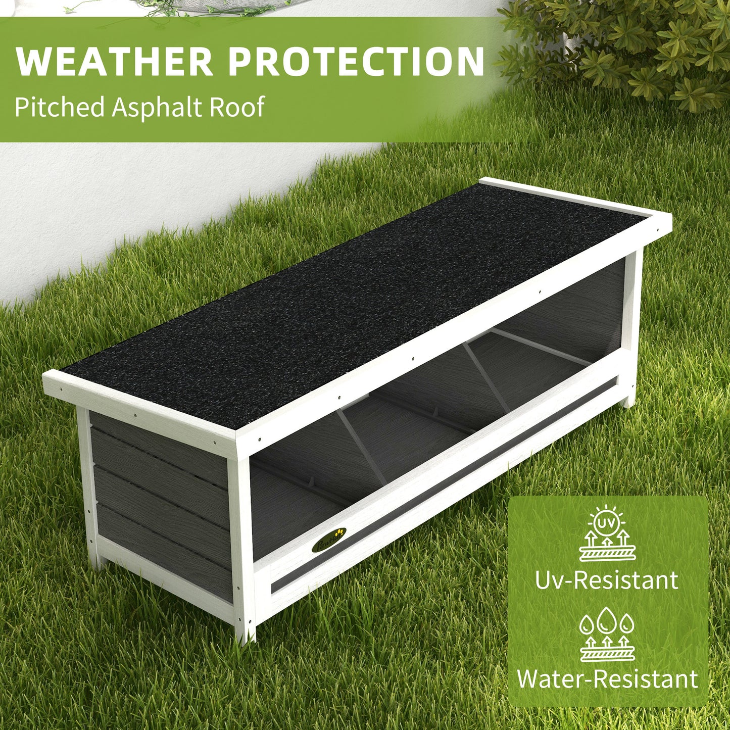 Wood Nesting Boxes Chicken Coop Accessories for Up to 3 Chickens, with Asphalt Roof, Gray