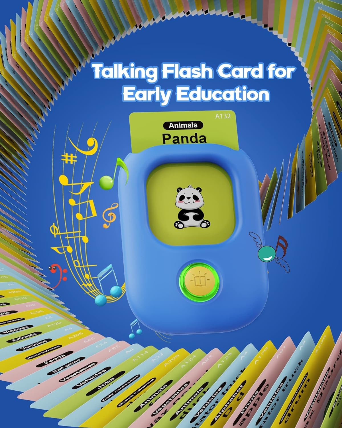 Talking Flash Cards,Kids Toddler Flash Cards With 448 Sight Words,Montessori Toys,Autism Sensory Toys,Speech Therapy Toys,Learning Educational Gifts For Age 1 2 3 4 5 Years Old Boys And Girls