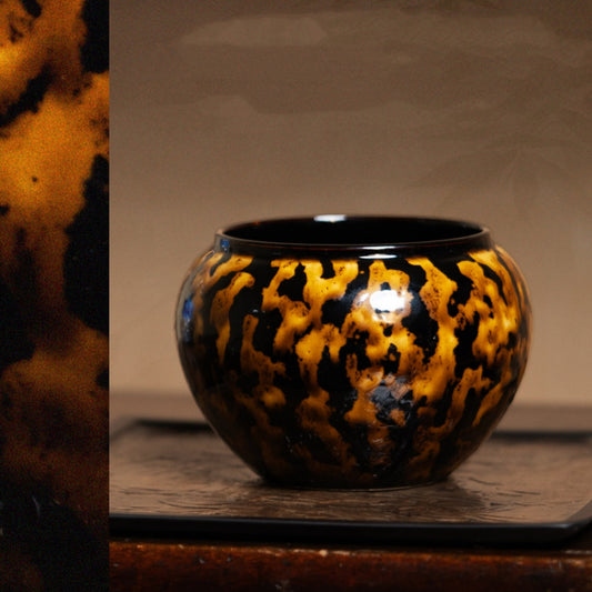 Hawksbill Turtle Shell Vintage Kiln-Changed Glaze Ceramic Tea Cup Household Tableware