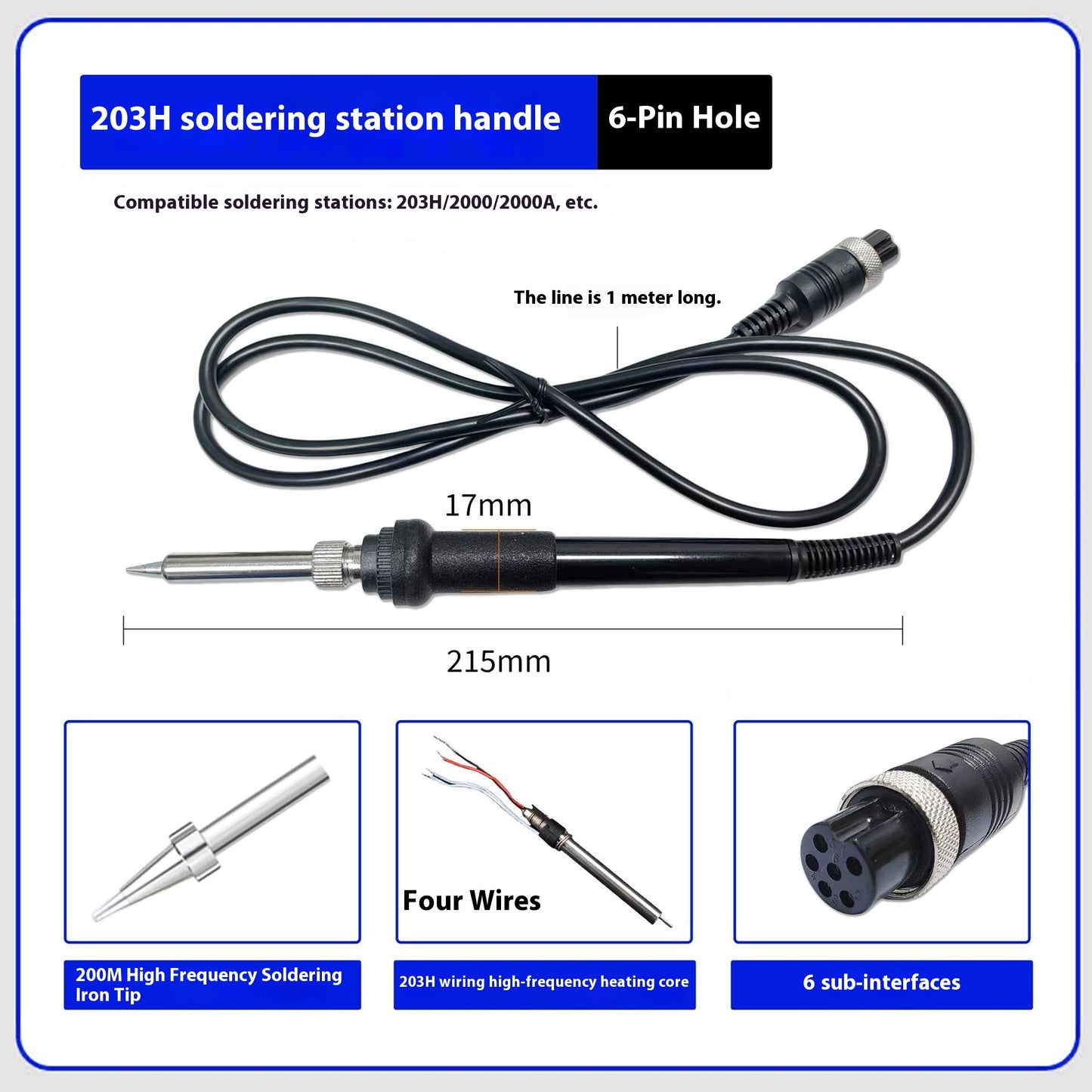 1322 1321-core 5-pin 5-hole Solder Soldering Pencil Handle Accessories