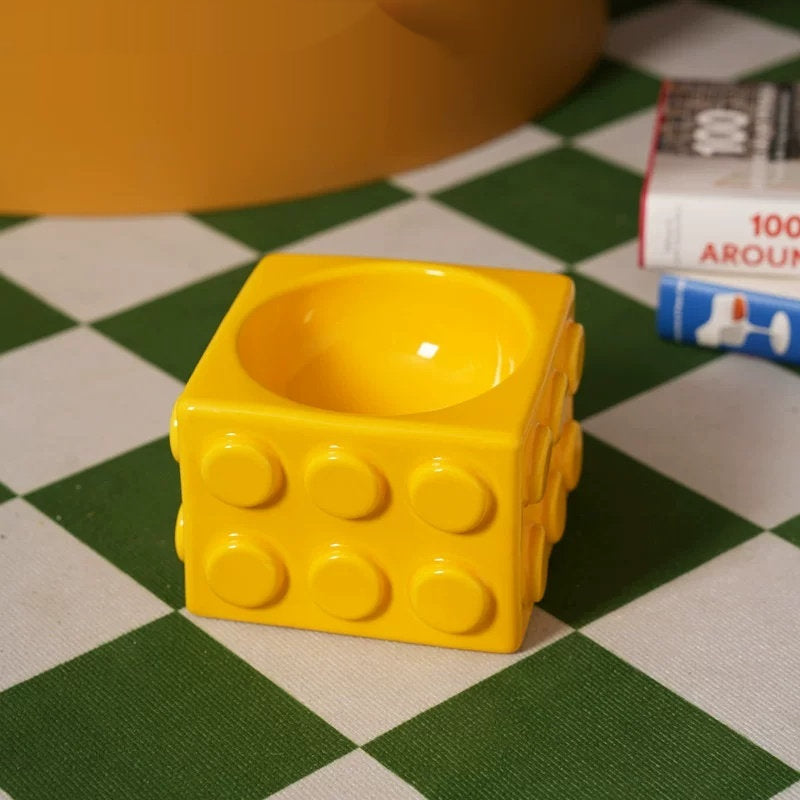 Building Block Pet Ceramic Water Bowl
