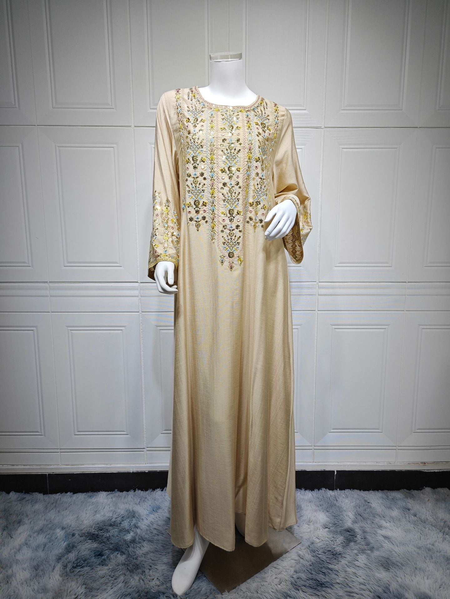Womens Fashion Embroidered Long Dress