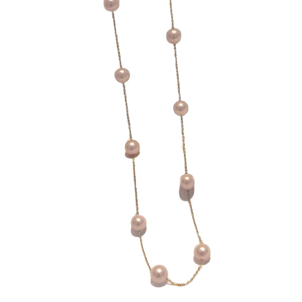 Korean-style Minimalist Pearl Geometric Necklace Womens Delicate Chain