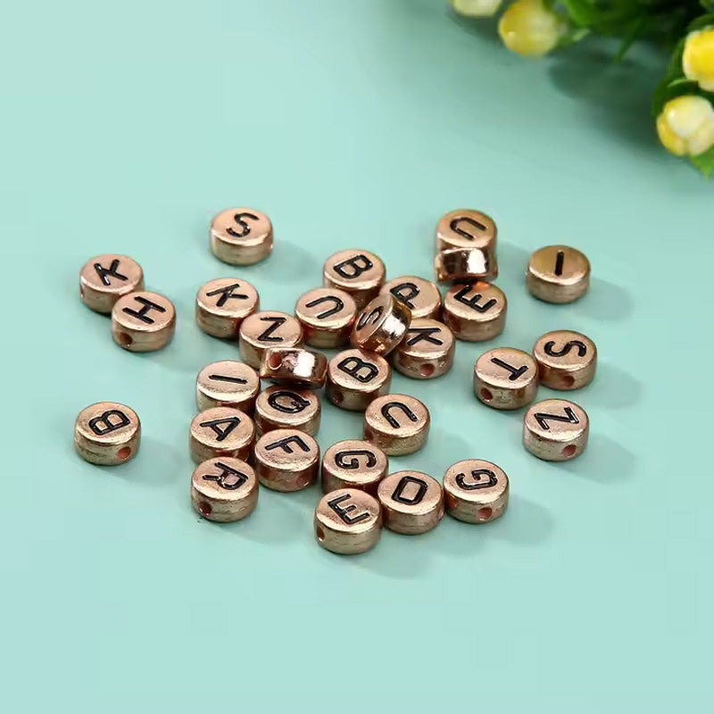800pcs Silver Golden Bronze Colored Letter Beads  For Jewelry Making Bracelet Hair Braids Crafts