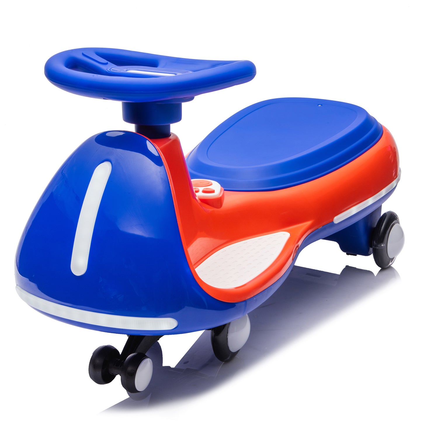 12V Kids Ride On Electric Wiggle Car W 2-in-1 Smart Design,Controllable LED Lights,Flashing PU Wheels&Wide Front Auxiliary Wheels,Triangular Stability Frame,5MPH Max Speed,Bluetooth Music,for Kids 3-8