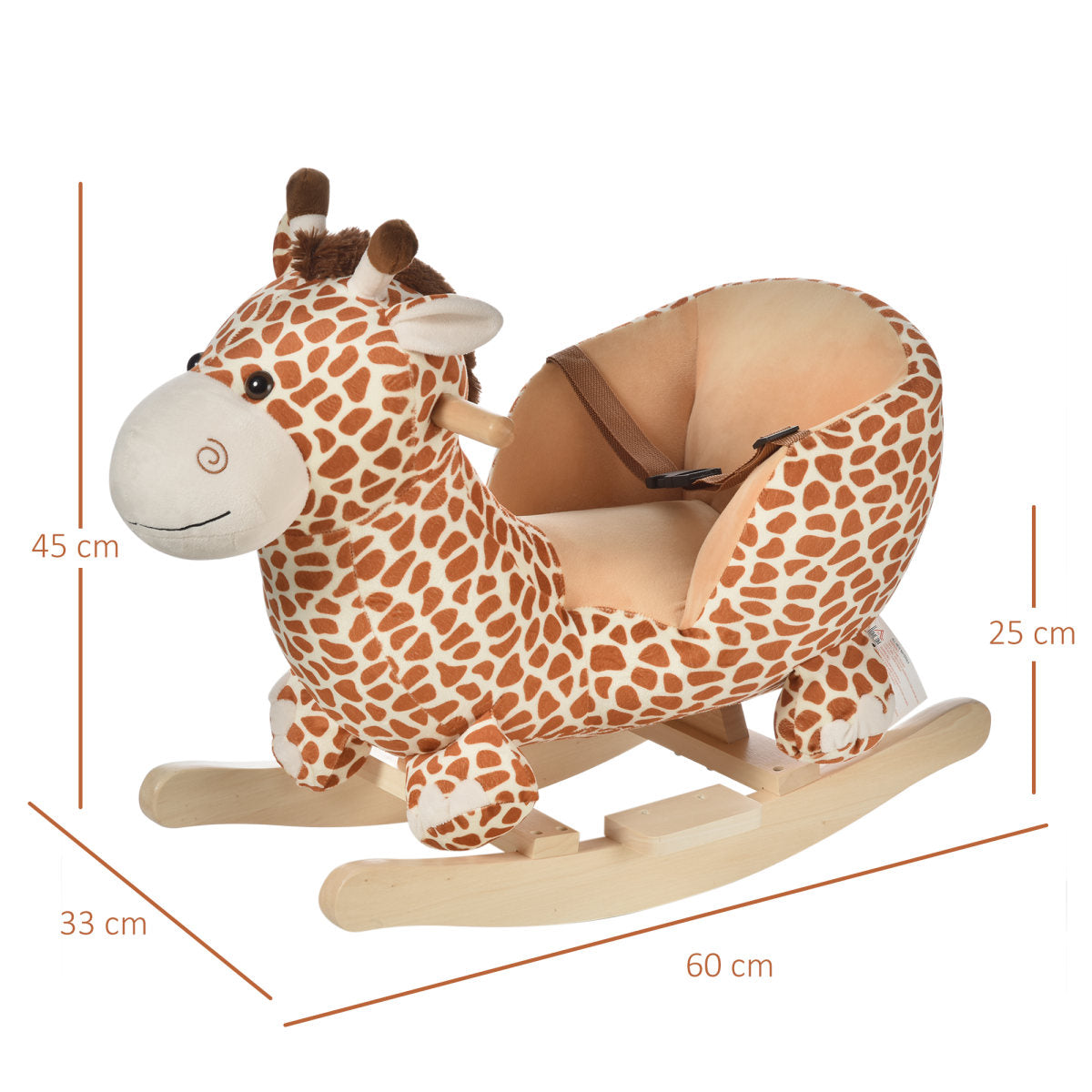 Children Kids Rocking Horse Toys Giraffe Seat Belt Toddlers Baby Toy Gift