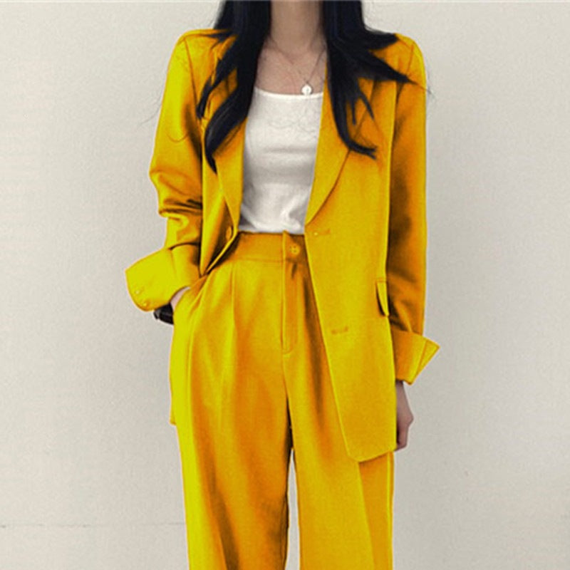 Womens Solid-color Loose-fitting Korean-style Versatile Blazer