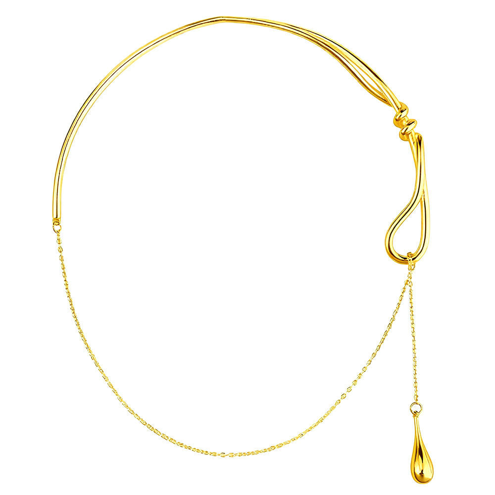 European Spanish Style Irregular Water Drop Necklace For Women, Minimal Unique Design Jewelry, Vintage Luxury Elegant Accessories