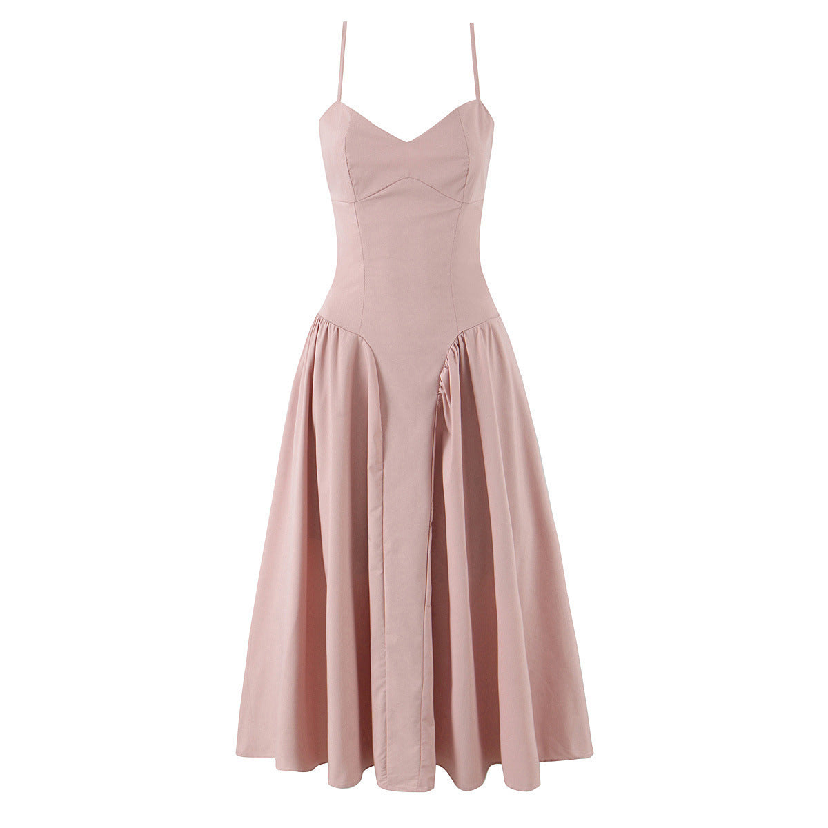 Body Hugging Pleated Strap Dress
