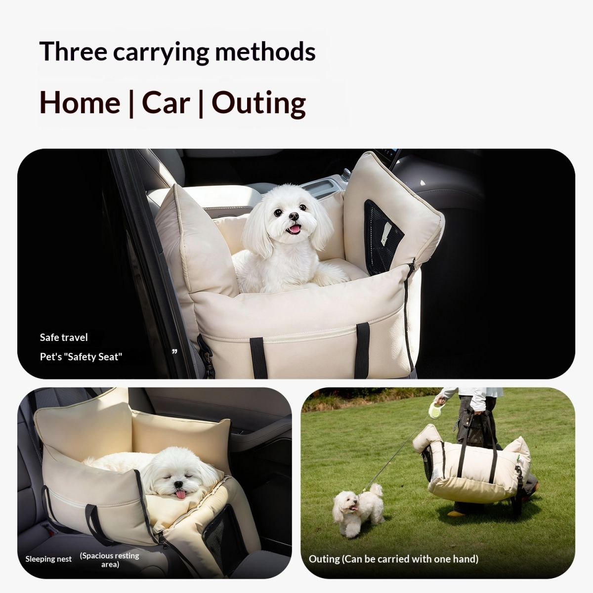 Pet Car Kennel Detachable And Washable Car Travel Carrier Seat-Mounted Accessory