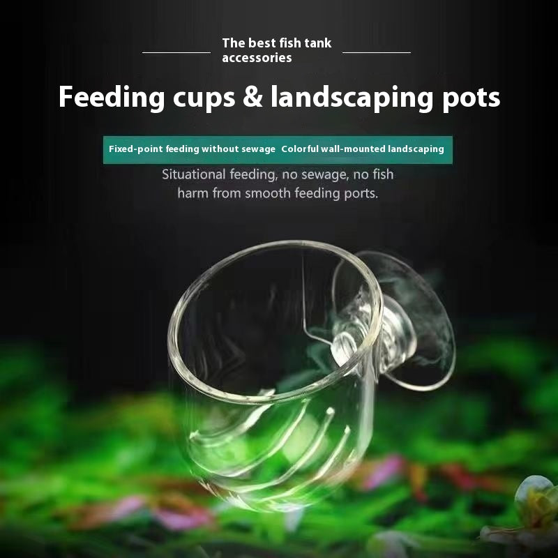 High Transparent Feeding Landscape Cup For Fish Tank