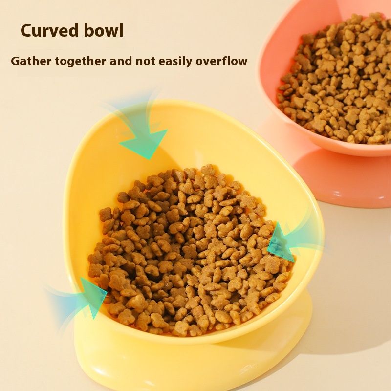 Pet Solid Color Large Caliber Anti Spill Cat Bowl